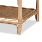 bali & pari Redell Modern Bohemian Natural Brown Rattan 3-Tier Display Shelf