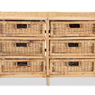 bali & pari Dariana Modern Bohemian Natural Brown Rattan 6-Drawer Storage Cabinet