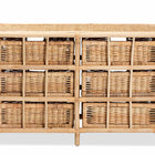 bali & pari Dariana Modern Bohemian Natural Brown Rattan 6-Drawer Storage Cabinet