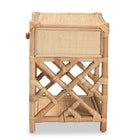 bali & pari Camara Modern Bohemian Natural Brown Rattan 1-Drawer Nightstand