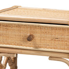 bali & pari Camara Modern Bohemian Natural Brown Rattan 1-Drawer Nightstand