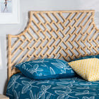 bali & pari Jayliah Modern Bohemian Natural Brown Rattan Queen Size Standalone Headboard