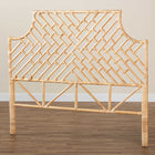 bali & pari Jayliah Modern Bohemian Natural Brown Rattan Queen Size Standalone Headboard