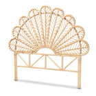 bali & pari Variel Modern Bohemian Natural Brown Rattan Queen Size Standalone Headboard