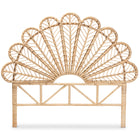 bali & pari Variel Modern Bohemian Natural Brown Rattan Queen Size Standalone Headboard