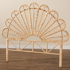 bali & pari Variel Modern Bohemian Natural Brown Rattan Queen Size Standalone Headboard