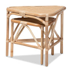 bali & pari Jayden Modern Bohemian Natural Brown Finished Rattan 2-Piece End Table Set