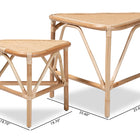 bali & pari Jayden Modern Bohemian Natural Brown Finished Rattan 2-Piece End Table Set