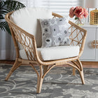 bali & pari Feya Modern Bohemian Natural Brown Antique Rattan Armchair