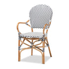 Baxton Studio Naila Classic French Black and White Plastic and Natural Brown Rattan 5-Piece Indoor and Outdoor Bistro Set