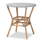 Baxton Studio Naila Classic French Black and White Plastic and Natural Brown Rattan 5-Piece Indoor and Outdoor Bistro Set