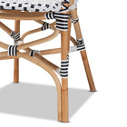 Baxton Studio Naila Classic French Black and White Plastic and Natural Brown Rattan 5-Piece Indoor and Outdoor Bistro Set