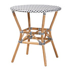 Baxton Studio Genica Classic French Black and White Weaving and Natural Brown Rattan 5-Piece Indoor and Outdoor Bistro Set