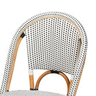 Baxton Studio Genica Classic French Black and White Weaving and Natural Brown Rattan 5-Piece Indoor and Outdoor Bistro Set