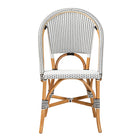 bali & pari Genica Classic French Black and White Weaving and Natural Brown Rattan Indoor and Outdoor Bistro Chair