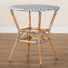 bali & pari Tavor Classic French Black and White Weaving and Natural Brown Rattan Indoor and Outdoor Bistro Table