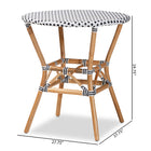 bali & pari Tavor Classic French Black and White Weaving and Natural Brown Rattan Indoor and Outdoor Bistro Table