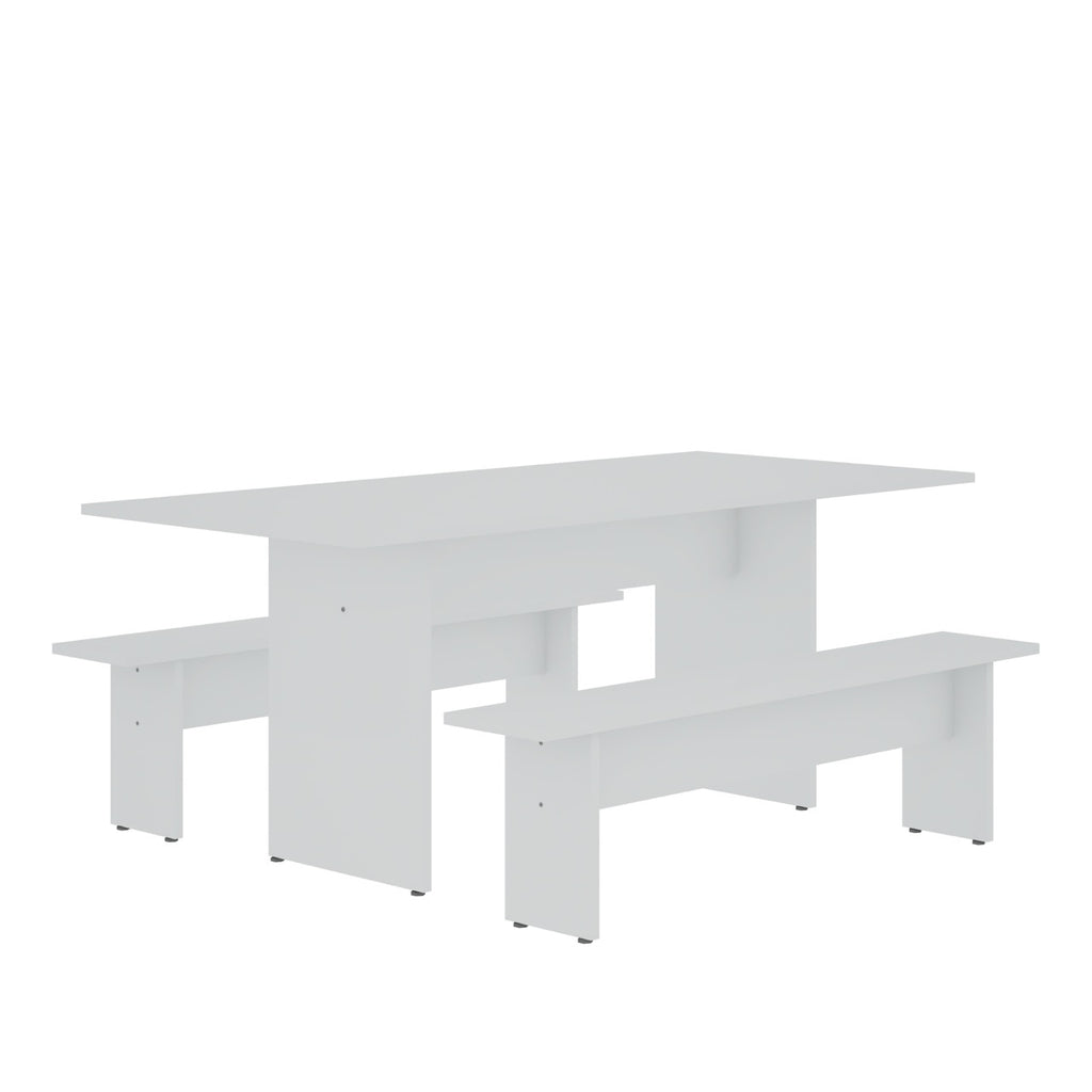 Manhattan Comfort Nomad Modern 3-Piece Dining Set in White