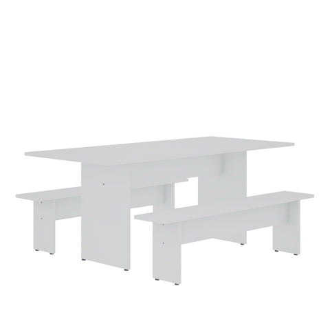 Manhattan Comfort Nomad Modern 3-Piece Dining Set in White