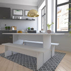 Manhattan Comfort Nomad Modern 3-Piece Dining Set in White