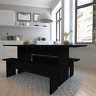 Manhattan Comfort Nomad Modern 3-Piece Dining Set in Black