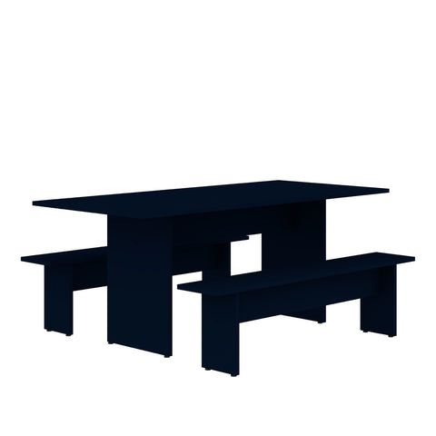Manhattan Comfort Nomad Modern 3-Piece Dining Set in Midnight Blue