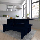 Manhattan Comfort Nomad Modern 3-Piece Dining Set in Midnight Blue
