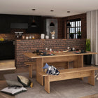 Manhattan Comfort Nomad Modern 3-Piece Dining Set in Natural