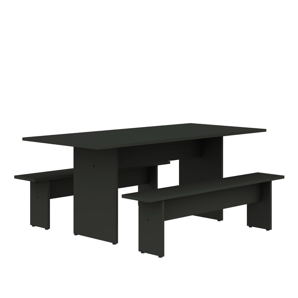 Manhattan Comfort Nomad Modern 3-Piece Dining Set in Charcoal