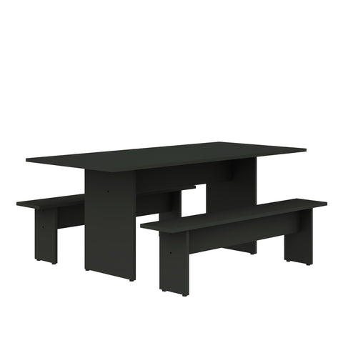 Manhattan Comfort Nomad Modern 3-Piece Dining Set in Charcoal