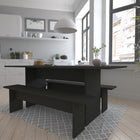 Manhattan Comfort Nomad Modern 3-Piece Dining Set in Charcoal