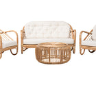 Baxton Studio Aliane Modern Bohemian Natural Brown Antique Rattan 4-Piece Living Room Set