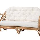 Baxton Studio Aliane Modern Bohemian Natural Brown Antique Rattan 4-Piece Living Room Set