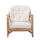 bali & pari Aliane Modern Bohemian Natural Brown Antique Rattan Armchair