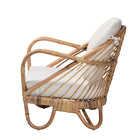 bali & pari Aliane Modern Bohemian Natural Brown Antique Rattan Armchair