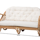 bali & pari Aliane Modern Bohemian Natural Brown Antique Rattan Loveseat
