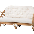 bali & pari Aliane Modern Bohemian Natural Brown Antique Rattan Loveseat