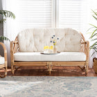 bali & pari Aliane Modern Bohemian Natural Brown Antique Rattan Loveseat