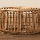 bali & pari Aliane Modern Bohemian Natural Brown Antique Rattan Coffee Table