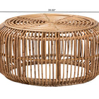 bali & pari Aliane Modern Bohemian Natural Brown Antique Rattan Coffee Table