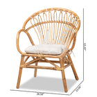 bali & pari Benicia Modern Bohemian Natural Brown Rattan Dining Chair