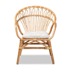 bali & pari Benicia Modern Bohemian Natural Brown Rattan Dining Chair