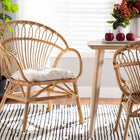 bali & pari Benicia Modern Bohemian Natural Brown Rattan Dining Chair