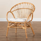 bali & pari Benicia Modern Bohemian Natural Brown Rattan Dining Chair