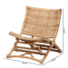 bali & pari Herrara Modern Bohemian Natural Brown Antique Rattan Foldable Lounge Chair