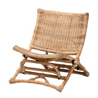 bali & pari Herrara Modern Bohemian Natural Brown Antique Rattan Foldable Lounge Chair