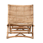 bali & pari Herrara Modern Bohemian Natural Brown Antique Rattan Foldable Lounge Chair