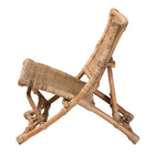 bali & pari Herrara Modern Bohemian Natural Brown Antique Rattan Foldable Lounge Chair