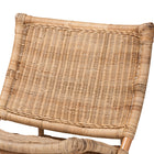 bali & pari Herrara Modern Bohemian Natural Brown Antique Rattan Foldable Lounge Chair