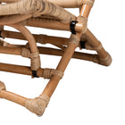 bali & pari Herrara Modern Bohemian Natural Brown Antique Rattan Foldable Lounge Chair